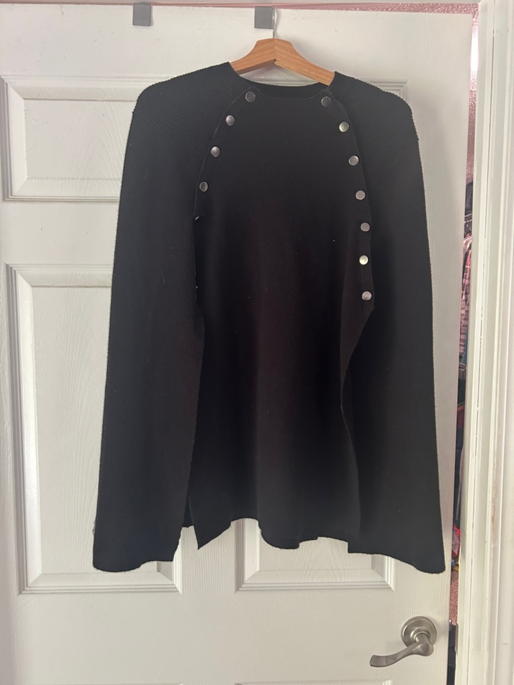 Seraphine Elegant Black Knit Nursing Shall Sweater